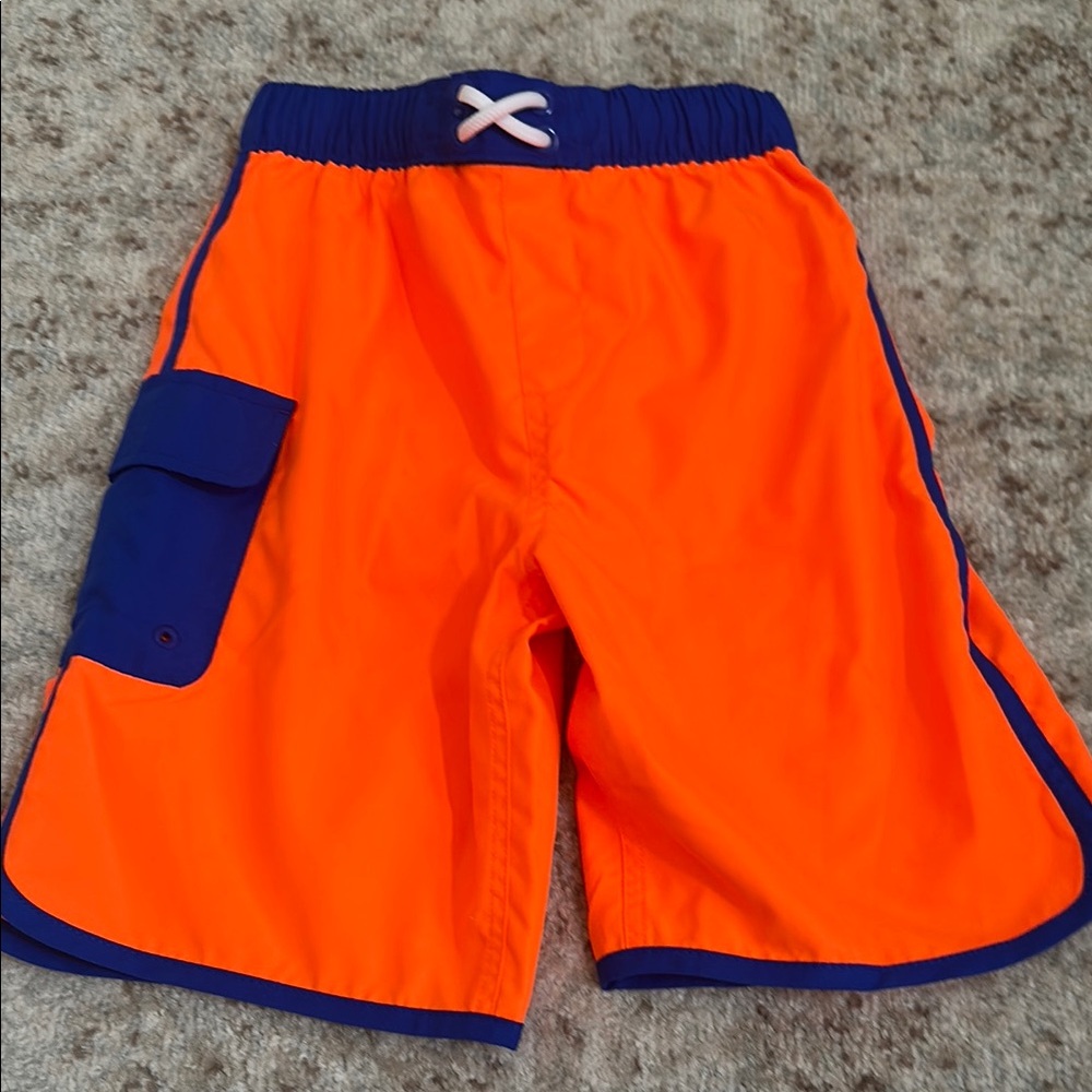Bright Orange and Blue Swim Shorts -NWOT